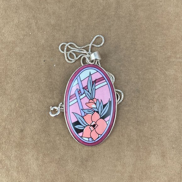 Vintage Michaela Frey Designer Floral Pendant - Picture 3 of 5